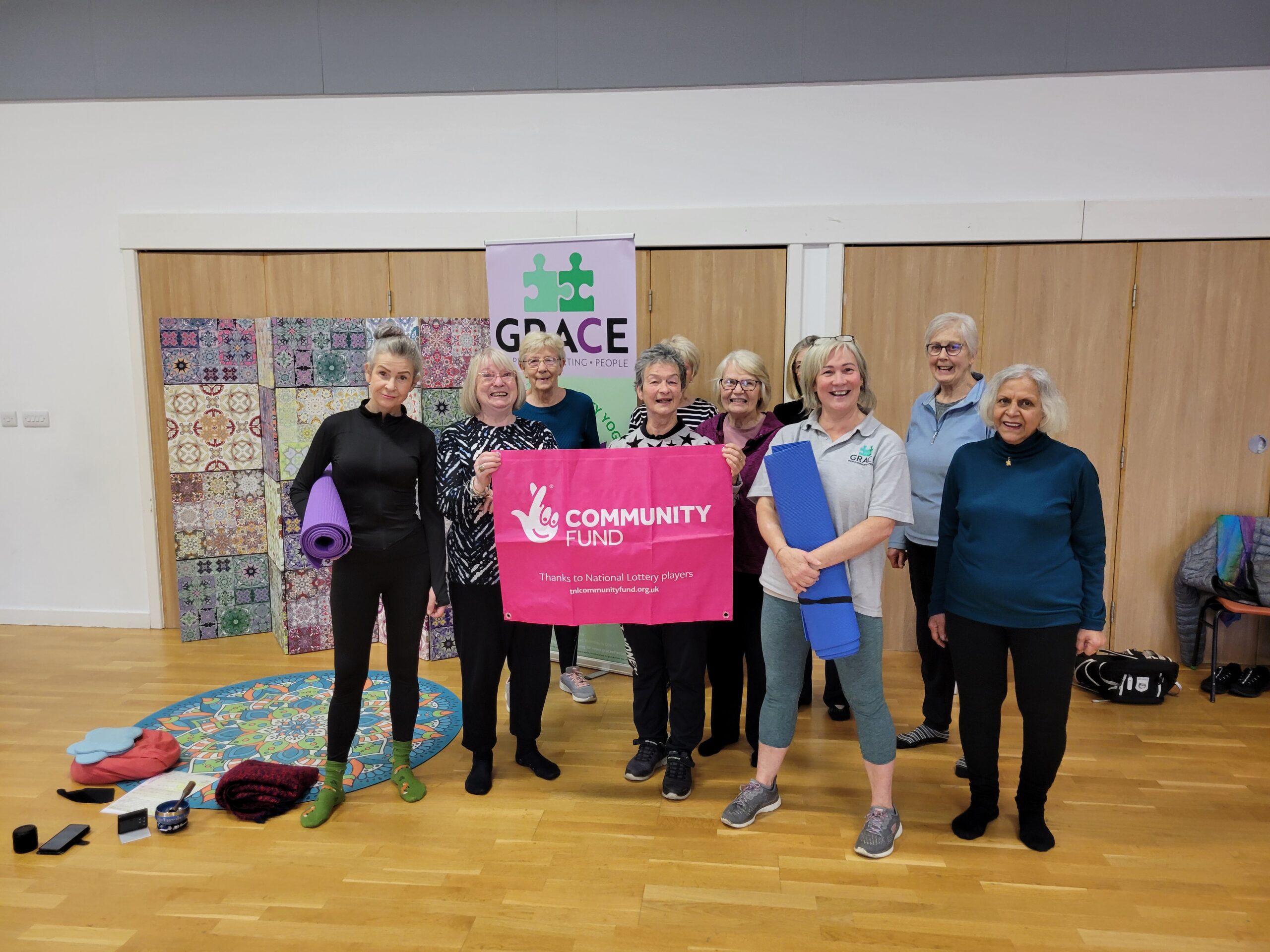 yoga with lottery banner