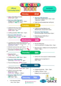 recovery week timetable 